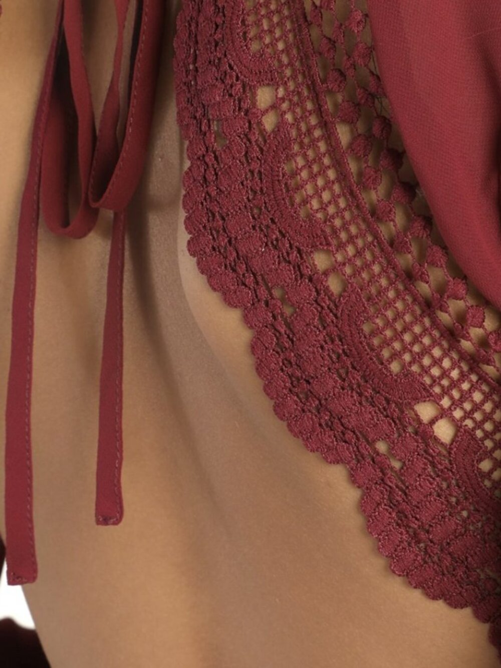 Lulus Poised and Playful Burgundy Long Sleeve Backless Romper NWT - Picture 5 of 9